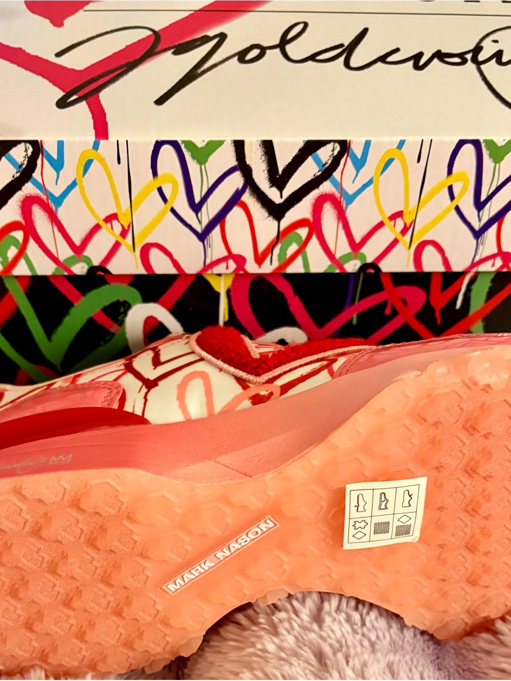 NWT Skechers Pink & Red Graffiti Platform Sneakers - Picture 5 of 7